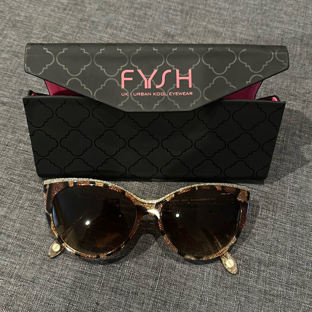 FYSH UK sunglasses sparkly tiger accent